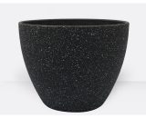 Greaden - 2 Pcs Pot à Fleurs Plastique Eco-friendly Rond - NOVELTY avec finition Marbre, 22 x 12.5 x 17.5 cm - Noir 8414852282675 GR4RPN9BM