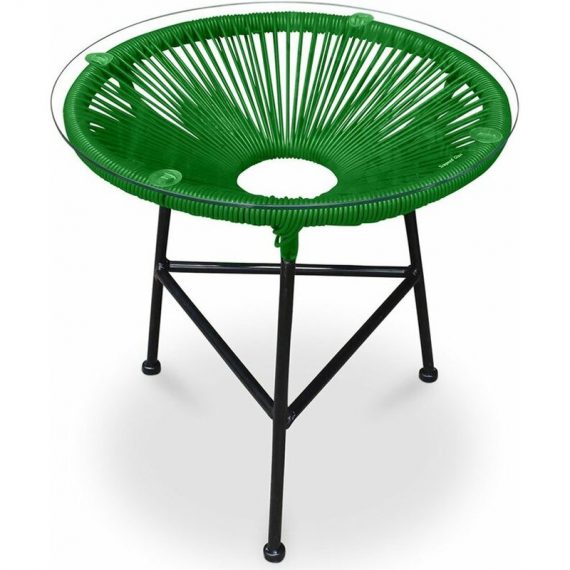 Table de jardin Acapulco Vert clair Verre, Rotin synthétique, Acier inoxydable, Metal, Plastique - Vert clair 3639764397902 A67382871