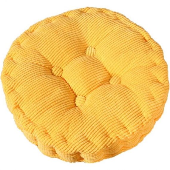 Sunflower - Coussin de chaise, rembourrage épais, matelassé, rond, pour repas à intérieur et à extérieur, coussin rond, jaune 9116691621279 Sun-03103