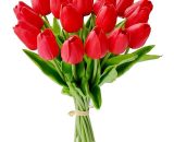 20 pièces de fleurs de soie de tulipe artificielles pour les décorations de mariage de cuisine à la maison rouge 9434330713889 Sun-08918