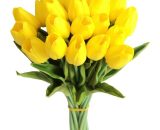 20 pièces de fleurs de soie de tulipe artificielles pour les décorations de mariage de cuisine à la maison jaune 9434330713865 Sun-08916