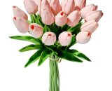20 pièces de fleurs de soie de tulipe artificielles pour les décorations de mariage de cuisine à la maison belle rose 9434330713896 Sun-08919