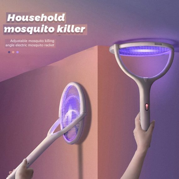 Tapette à moustiques électrique USB type-c Rechargeable électrique tapette à mouches raquette mouche moustique Zapper tête rotative intérieure 4502190799000 HM9837