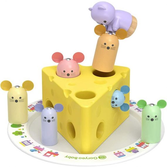 Fei Yu - Jouets Montessori 1 an | Jouets de motricité pour bébé 12 Mois garçons et Filles | Enfants tri Jeu de Sauvetage de Fromage Puzzle en Bois |  KBJ-710
