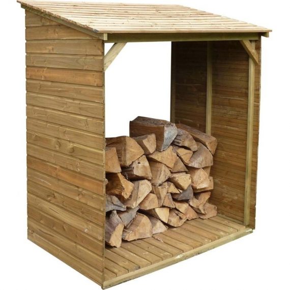 Abri bûches en bois avec plancher Tim 150 x 100 x 180 cm marron - Naturel 3700866324766 ABU02