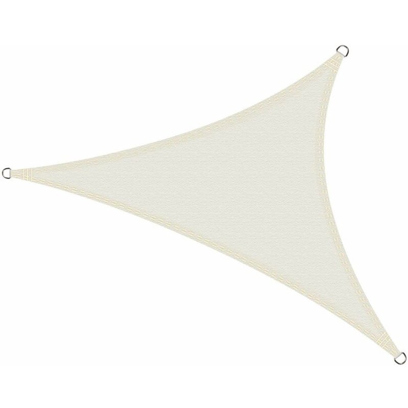 Voile d'ombrage Triangulaire 4 x 4 x 4 mètres - Imperméable et résistant - pour Jardin terrasse - Couleur Crème  ESSWT4-CRM