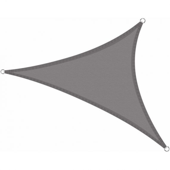 Voile d'ombrage Triangulaire 4 x 4 x 4 mètres - Imperméable et résistant - pour Jardin terrasse - Couleur Graphite  ESSWT4-GRY