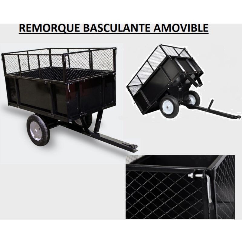 Remorque basculante pour Tondeuse / Tracteur de jardin / Quad WC 3250528635018 3250528635018