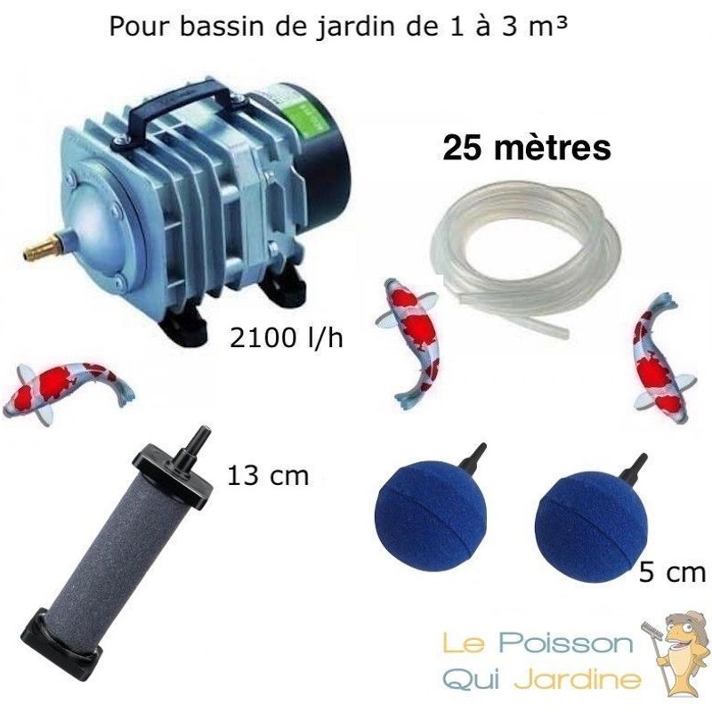 Lepoissonquijardinefr - Set Aération 2 boules diffuseusr + 1 diffuseur 13 cm Bassin De Jardin De 1000 à 3000 Litres 3001118624192 11186