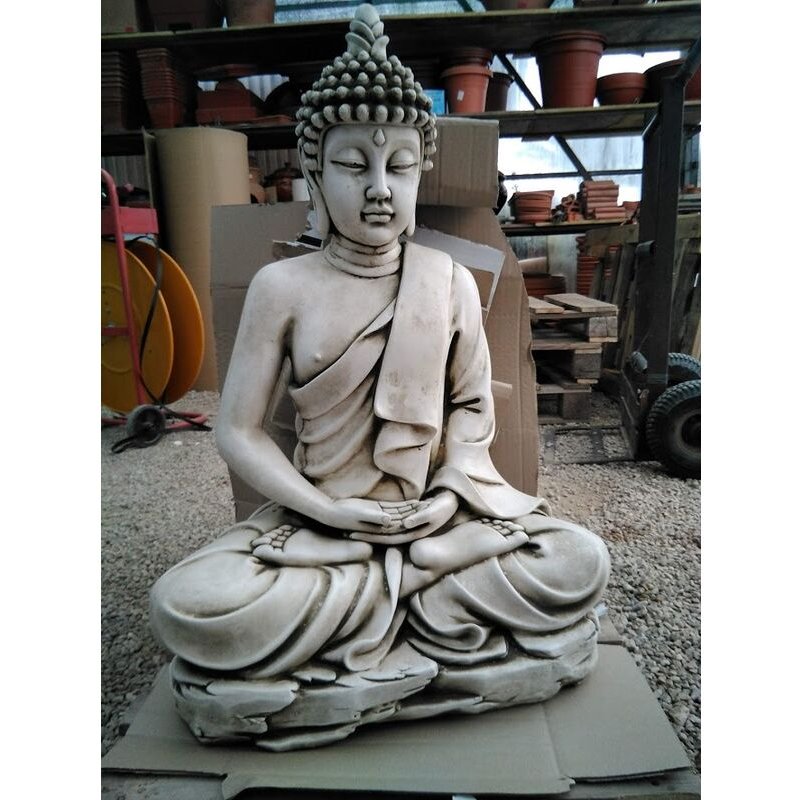 Anaparra - Statue Bouddha Amour 47x31x73cm. pierre reconstituée Couleur Gris 8435653128122 FR498GRI2