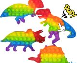 4 PCS Dinosaure Poppit Fidget Toys Pack Cadeau de Pâques Anti Stress Enfant Garcon Jeux Popites Fidjetoys Pas Cher Bubble Pop Antistress Fidjet Set 5768580965069 KBJ-3509