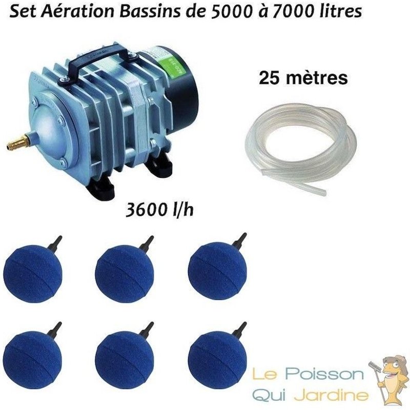 Lepoissonquijardinefr - Set aération 6 boules bassin de 5000, 6000 et 7000 litres + aérateur 3001106939314 11069