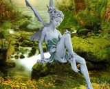 Lts Fafa - Décor de jardin extérieur de statue de résine d'elfe d'ange miniature moderne  wjz-00279