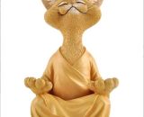 Hanbing - Statue de jardin Méditation Animal Méditation Chat Ornement Grand (Orange) 9082094762515 AMY-LC001655