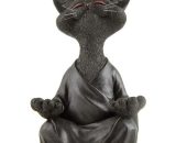 HANBING Statue de jardin méditation animal méditation chat ornement grand (noir) 9082094762492 AMY-LC001653