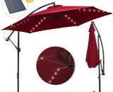 3m Parasol de avec éclairage solaire inclinable LED Parasol de balcon Parasol de marché UV40+ Parasol de jardin,Rouge - Randaco 726504175753 MMRD-1-46905681