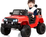 Azkoeesy - Voiture électrique pour enfants à 2 vitesses, véhicule 12V, 3-5 km/h, pour 2 enfants de 3 à 8 ans (rouge) 757837252064 TX288703RAA