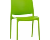 Chaise de jardin en plastique vert design simple empilable - vert 3000675369607 10_0001384