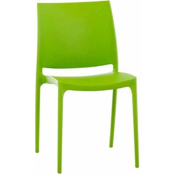 Chaise de jardin en plastique vert design simple empilable - vert 3000675369607 10_0001384