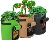 Aougo - 3 pièces sac de plantes 7 gallons sac de culture de plantes, sac de légumes avec rabat et poignées, sac de plantation de pommes de terre avec 2052418179401 VN-0258