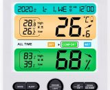 Zhuoxuan - Thermomètre de piscine Horloge de confort environnemental, blanc 9343999816117 C24529806-1