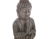 Statuette de Bouddha 'Effet Bois' 49cm Gris  28455
