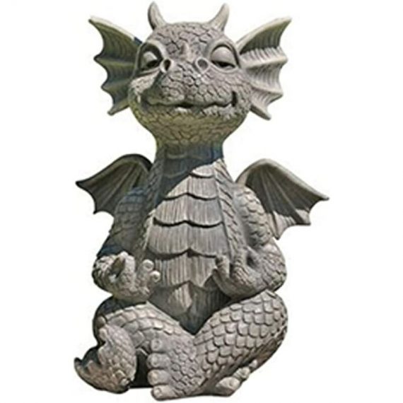 Statue de dragon décoration d'intérieur, décoration de jardin de dragon de yoga Dragon Bouddha Art Sculpture Statue de jardin Résine Méditation 9682593258733 FLE-2215