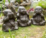 Wanda Collection - Statues de bouddha sagesse patiné brun antique 40 cm - Marron 3700790913203 4150