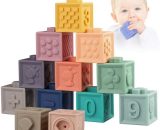 Cube Sensoriels Souples a Empiler - Cube d'activité Bébé - Jeux Eveil - Jouet Montessori Educatif - Jouet de Bain et Dentition pour Premier Age 5999673721716 AL66-83064_1
