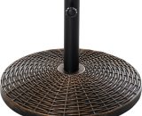 Outsunny Pied de parasol rond base de lestage Ø 53 x 35,5 cm résine imitation rotin poids net 25 Kg noir bronze 84D-044 3662970045954