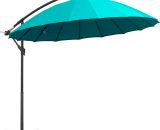 Outsunny Parasol déporté ronde diamètre 2,96 m parasol inclinable manivelle mât métal tissu polyester haute densité 180 g/m² vert 84D-118GN 3662970080641
