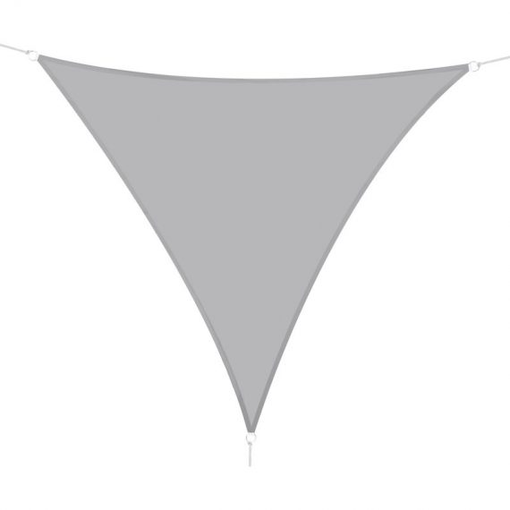 Outsunny Voile d'Ombrage Triangulaire Grande Taille 3 x 3 x 3 m Polyester Imperméabilisé Haute Densité 160 g/m² Gris 840-137 3662970045336