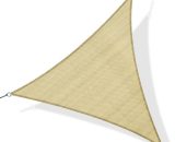 Outsunny Voile d'ombrage Triangulaire Toile ombrage imperméable Grande Taille 4 x 4 x 4 m polyéthylène Haute densité résistant aux UV Coloris Sable 01-0619 3662970016015